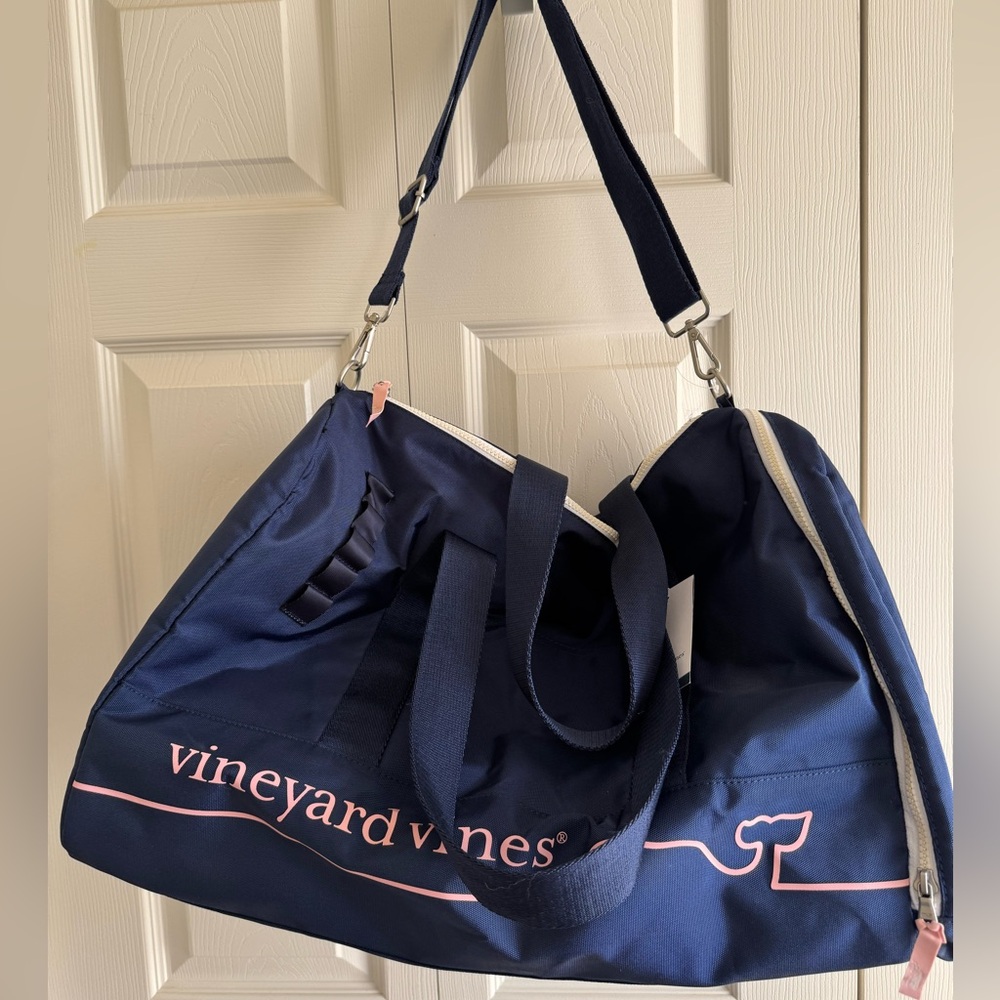 Brand New Vineyard Vines x Target Whale Line Weekender Duffel Bag Nightfall Blue